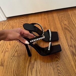 Versace Satin Heel with Crystals - size 37 1/2
